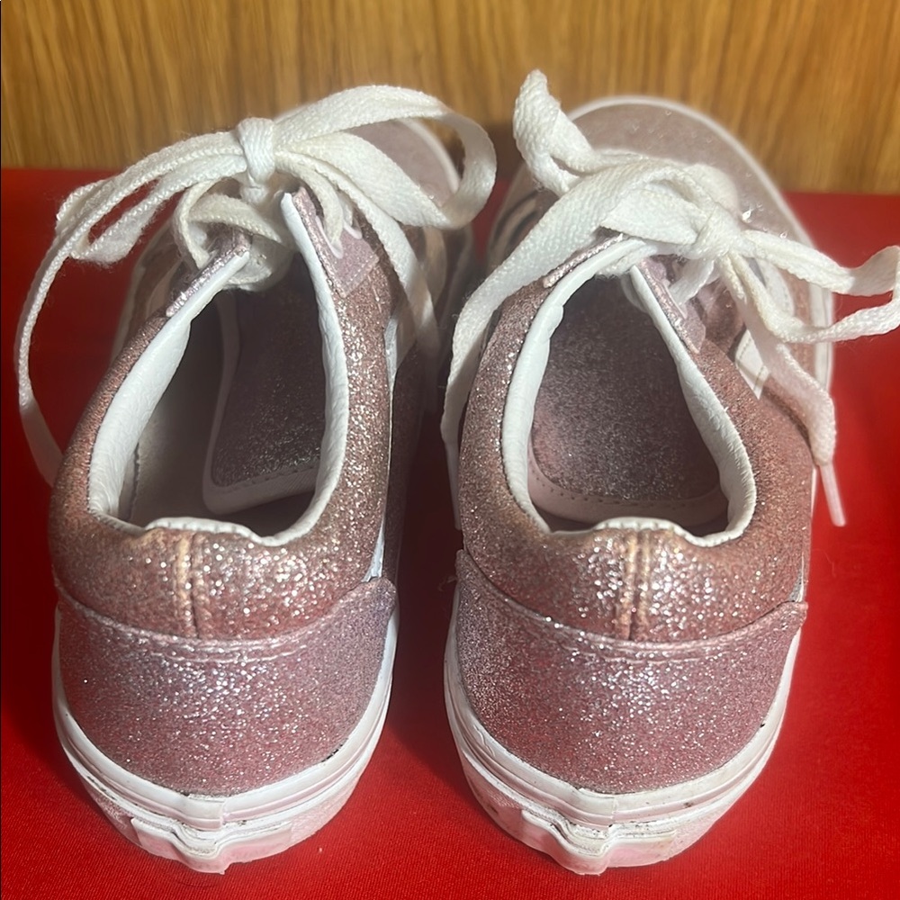 Vans Kids Sneakers in Glittery Pink and Silver - Picture 2 of 7